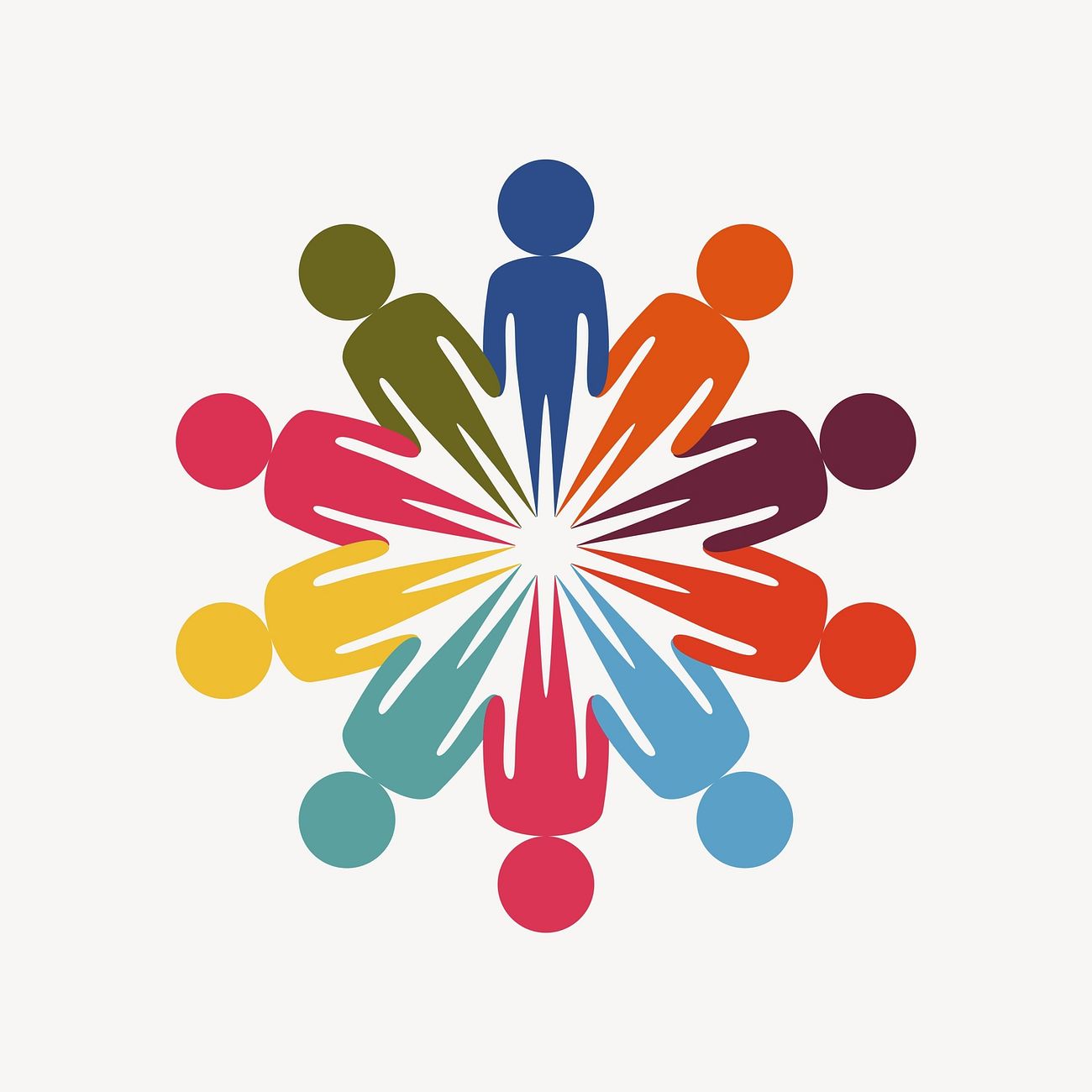 Colorful people clipart, icon illustration